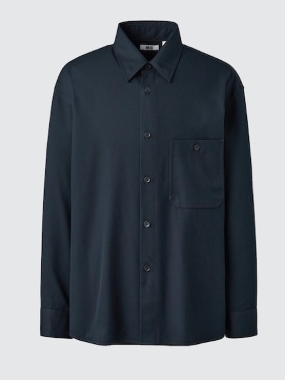 Uniqlo Twill Work Oversized Navy Shirt Unisex Size M - Picture 3 of 13
